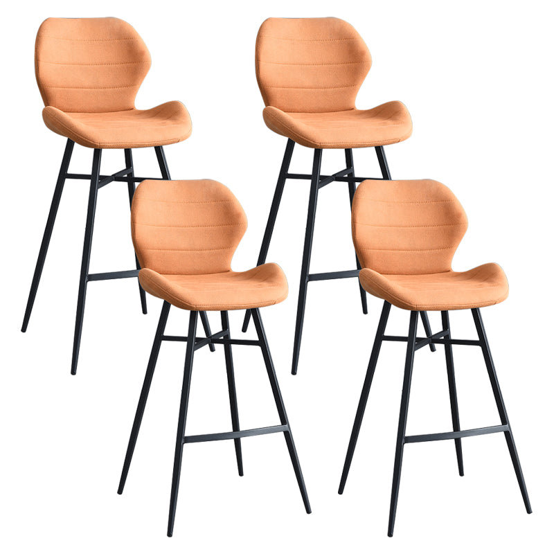 Industrial Style Bar Stool Leather Counter Bar Stool with Metal Legs for Home