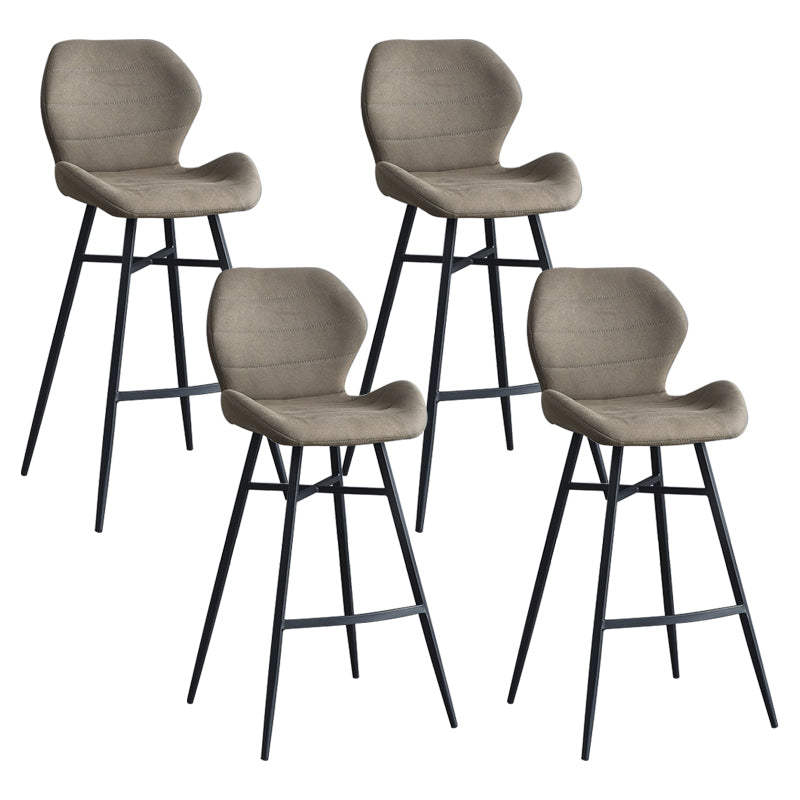 Industrial Style Bar Stool Leather Counter Bar Stool with Metal Legs for Home