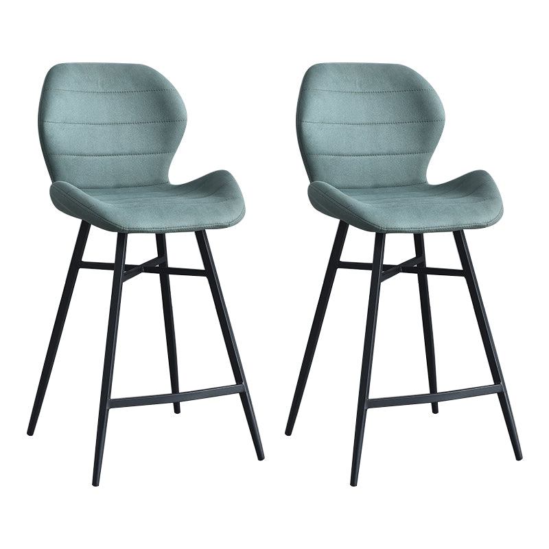 Industrial Style Bar Stool Leather Counter Bar Stool with Metal Legs for Home
