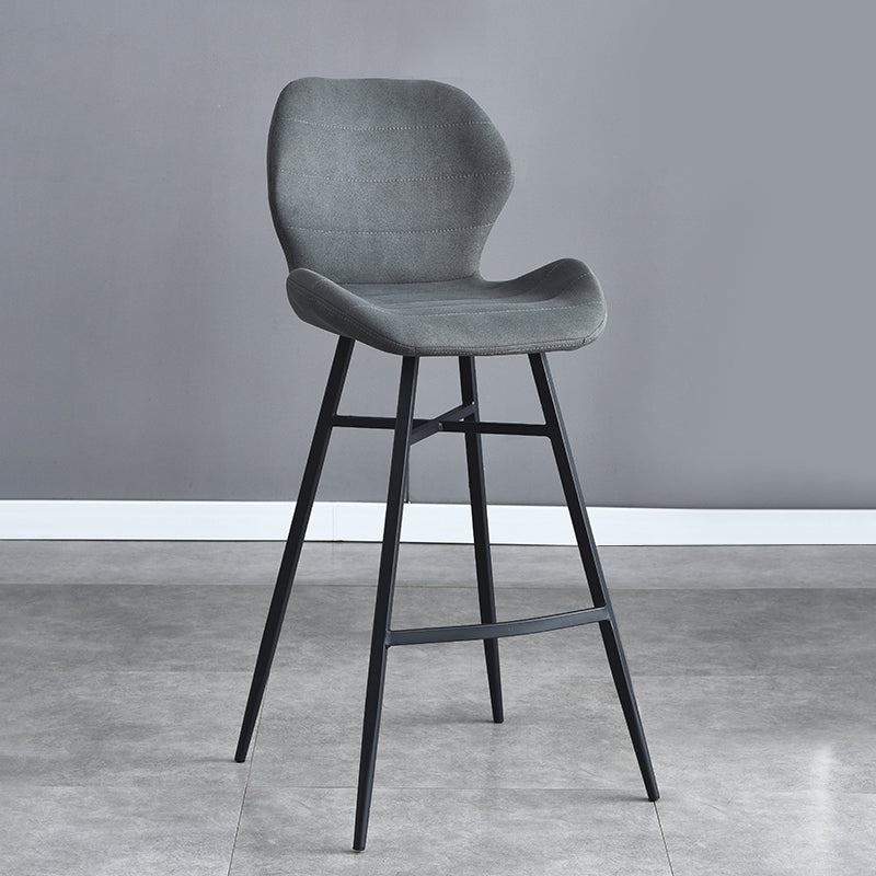 Industrial Style Bar Stool Leather Counter Bar Stool with Metal Legs for Home