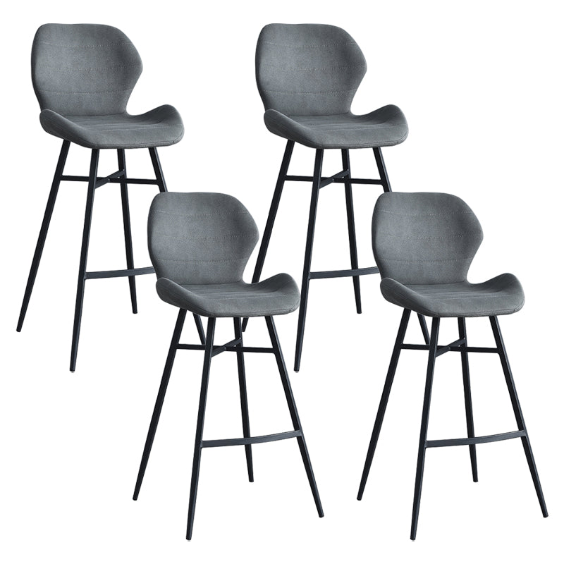Industrial Style Bar Stool Leather Counter Bar Stool with Metal Legs for Home