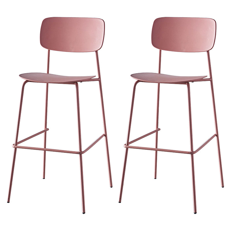 Scandinavian Backrest Counter Bar Stool Plastic Rectangle Counter-height Stool