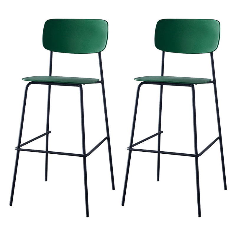 Scandinavian Backrest Counter Bar Stool Plastic Rectangle Counter-height Stool