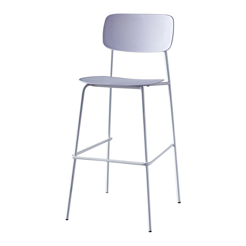 Scandinavian Backrest Counter Bar Stool Plastic Rectangle Counter-height Stool