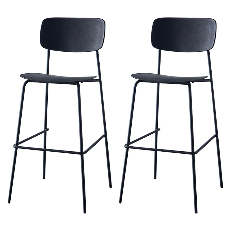 Scandinavian Backrest Counter Bar Stool Plastic Rectangle Counter-height Stool
