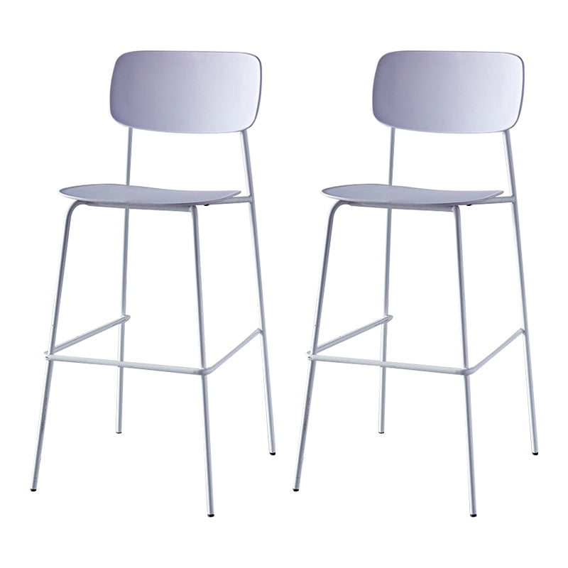 Scandinavian Backrest Counter Bar Stool Plastic Rectangle Counter-height Stool