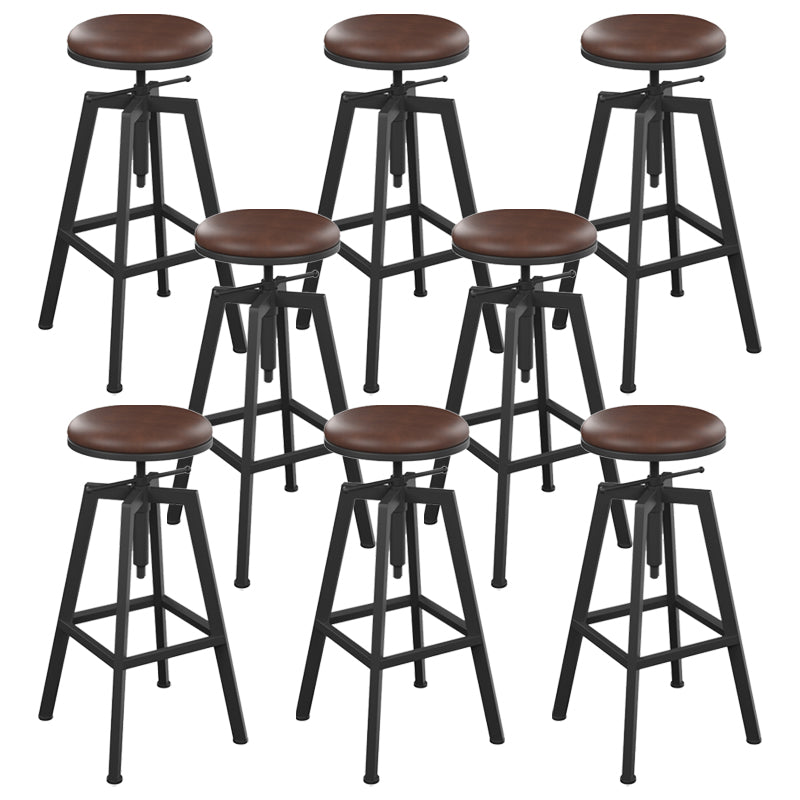 Round Metal Counter & Bar Stool Industrial Footrest Counter-height Stool