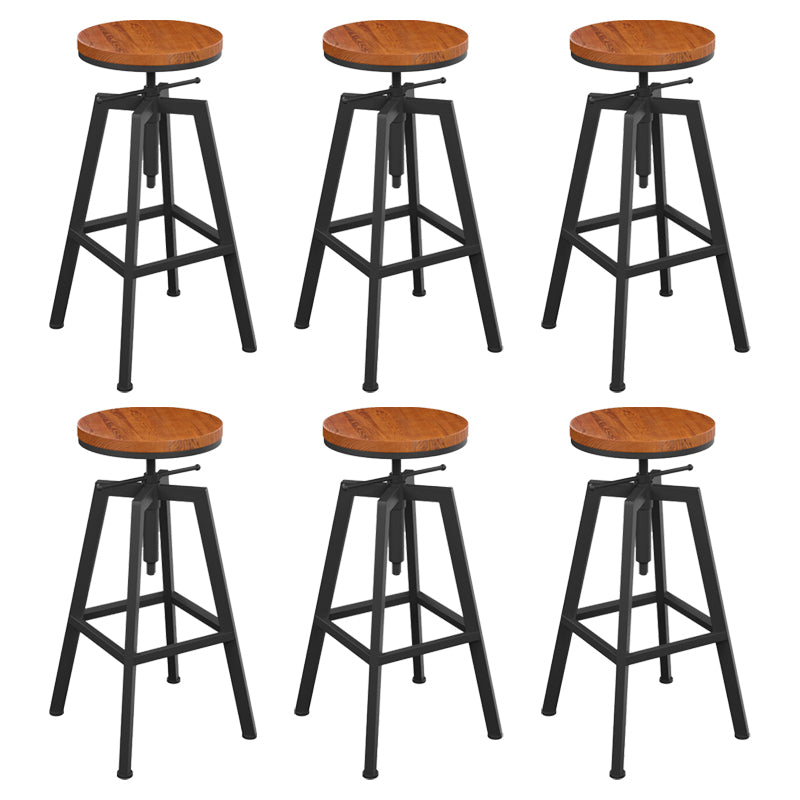 Round Metal Counter & Bar Stool Industrial Footrest Counter-height Stool
