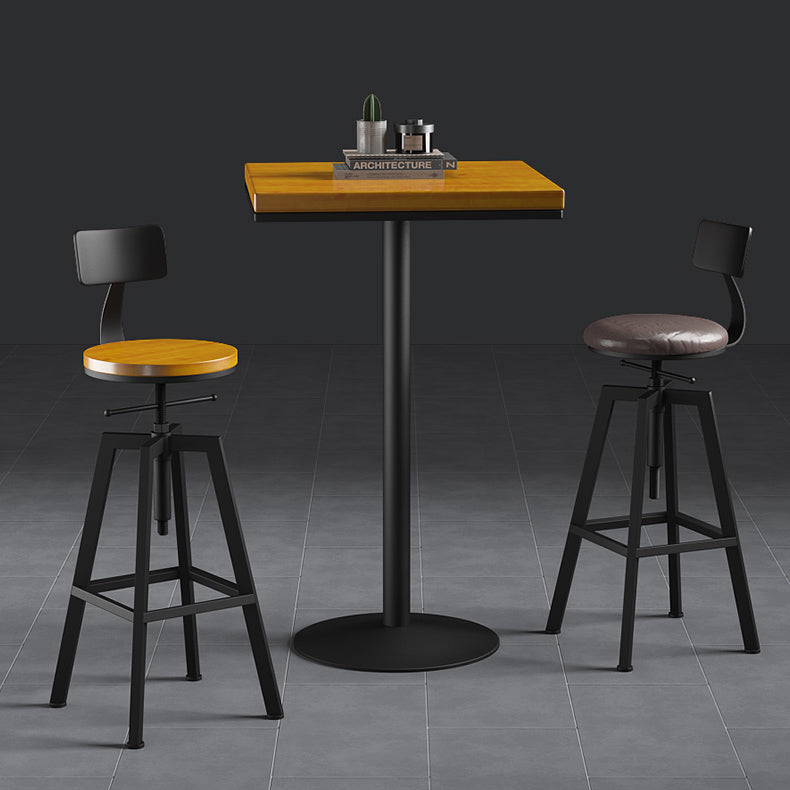 Round Metal Counter & Bar Stool Industrial Footrest Counter-height Stool