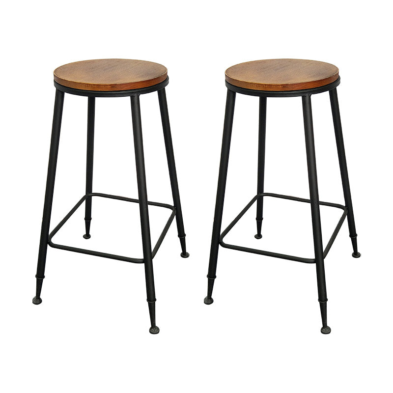 Industrial Style Solid Wood Bar Table Set 1/2/3/4 Pieces Counter Table with High Stools