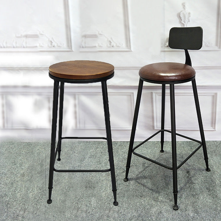 Industrial Style Solid Wood Bar Table Set 1/2/3/4 Pieces Counter Table with High Stools