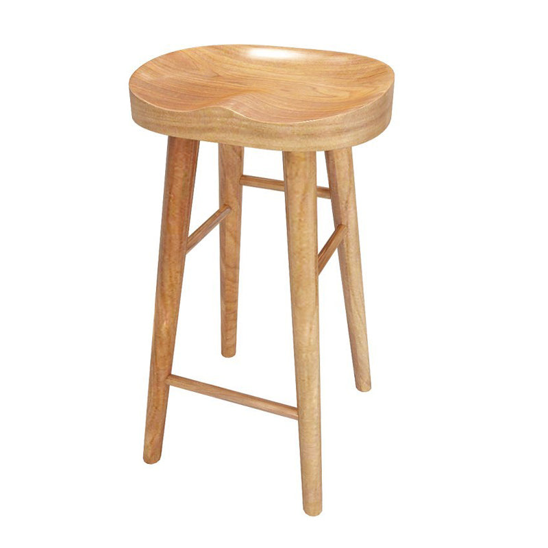 Modern 1/4 Pieces Bar Table Set Rectangle Pine Wood Counter Table with Backless Stools