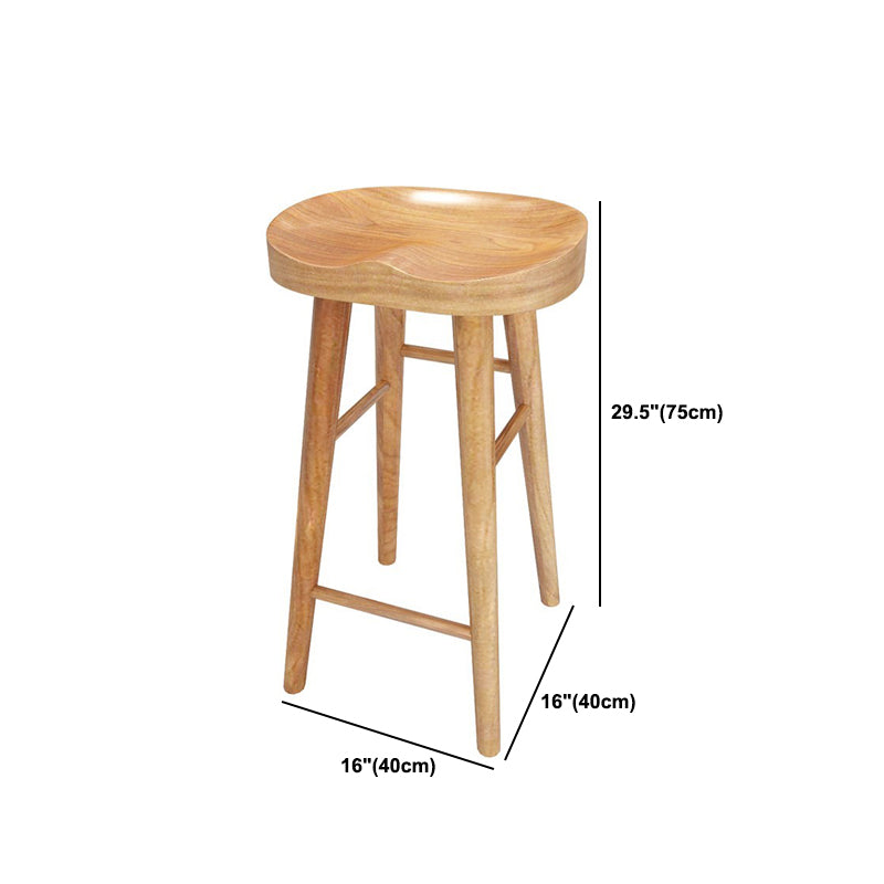 Modern 1/4 Pieces Bar Table Set Rectangle Pine Wood Counter Table with Backless Stools