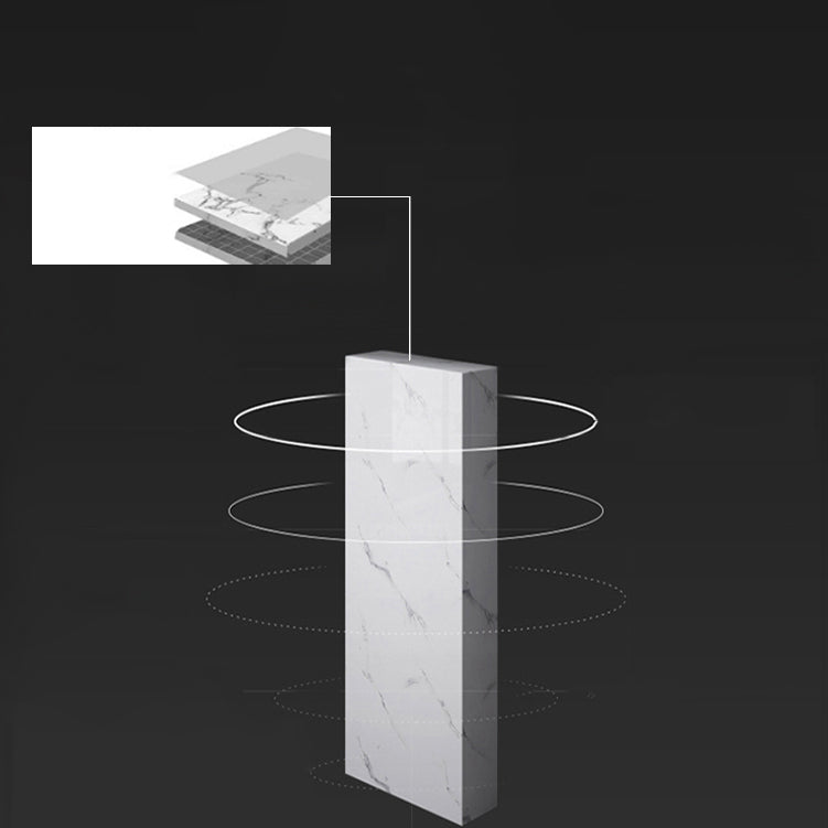 1/3 Pieces Modern Iron Bar Table Set Rectangle White Faux Marble Top Bistro Set with Shelf