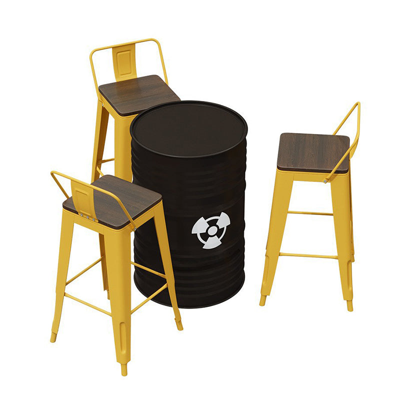 1/2/4 Pieces Industrial Bar Stool and Table Set Metal Bar Table Set