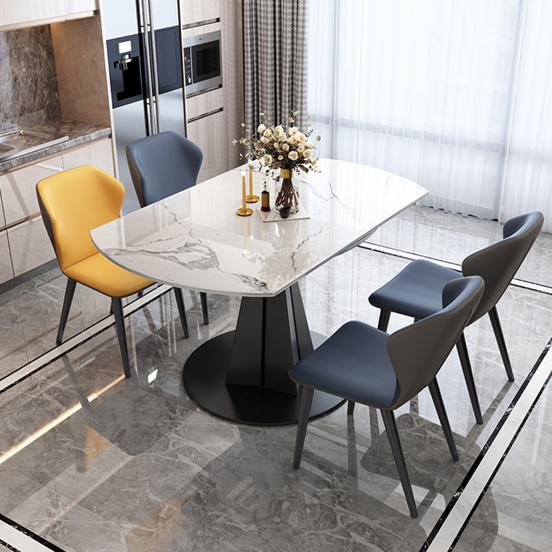 Contemporary Sintered Stone Table Round Table Set 1/5/7 Pieces Dining Set