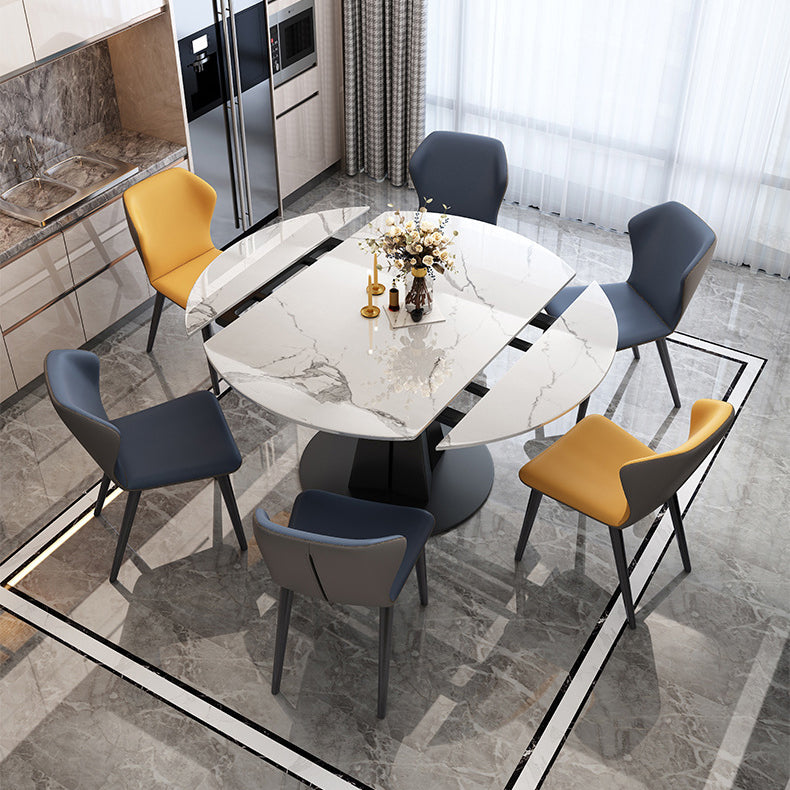 Contemporary Sintered Stone Table Round Table Set 1/5/7 Pieces Dining Set