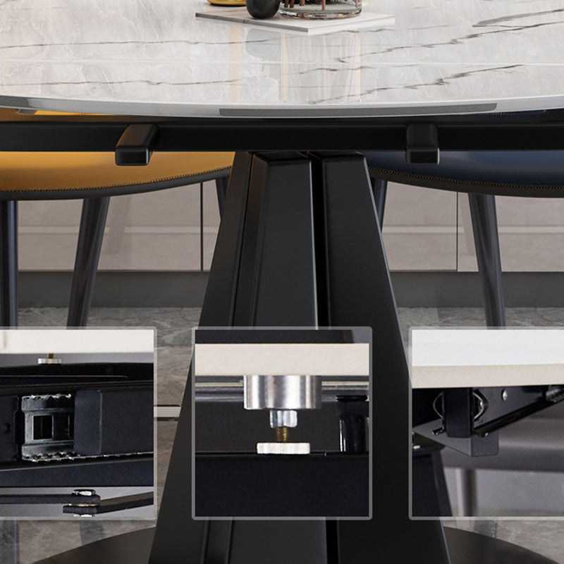 Contemporary Sintered Stone Table Round Table Set 1/5/7 Pieces Dining Set