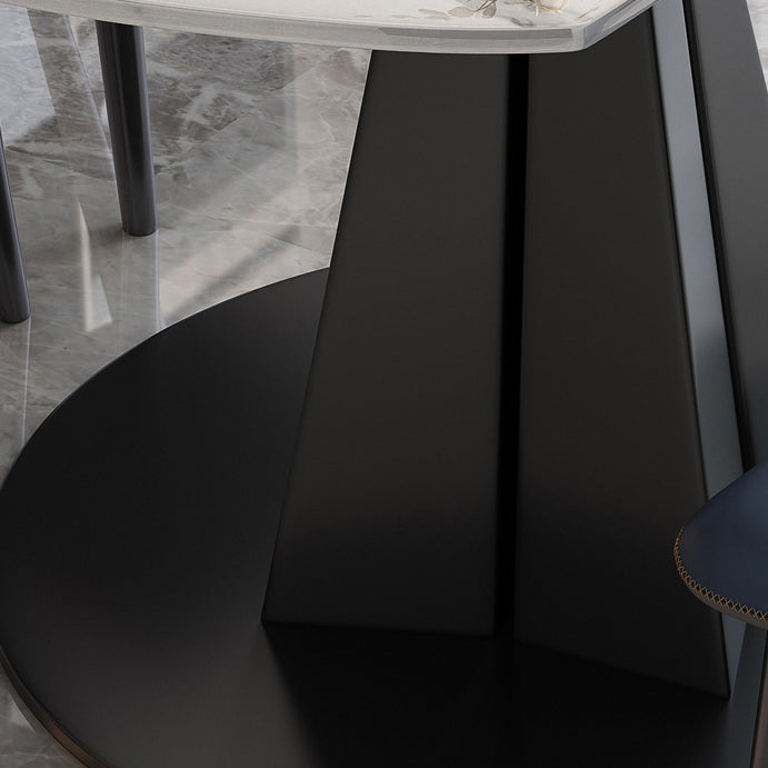 Contemporary Sintered Stone Table Round Table Set 1/5/7 Pieces Dining Set