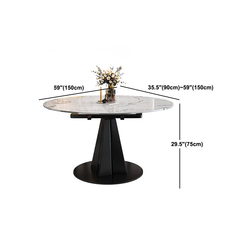 Contemporary Sintered Stone Table Round Table Set 1/5/7 Pieces Dining Set