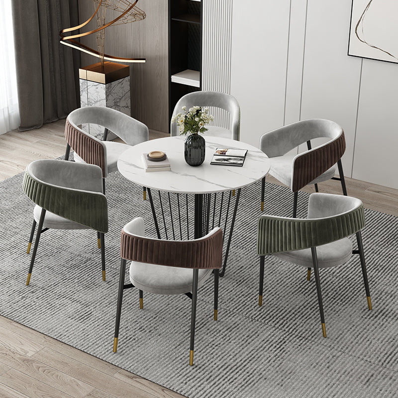 Modern Sintered Stone Dining Table 1/2/5/7 Pieces Round Dining Table Set