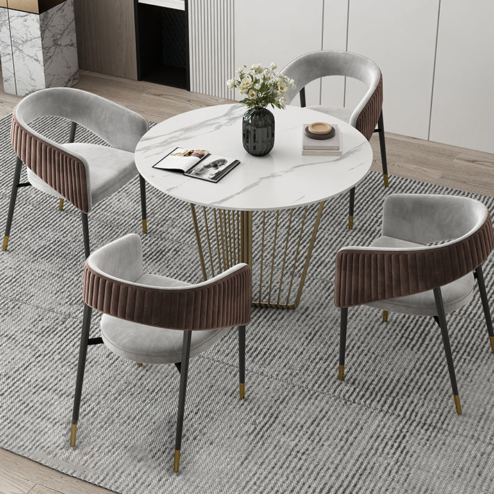Modern Sintered Stone Dining Table 1/2/5/7 Pieces Round Dining Table Set