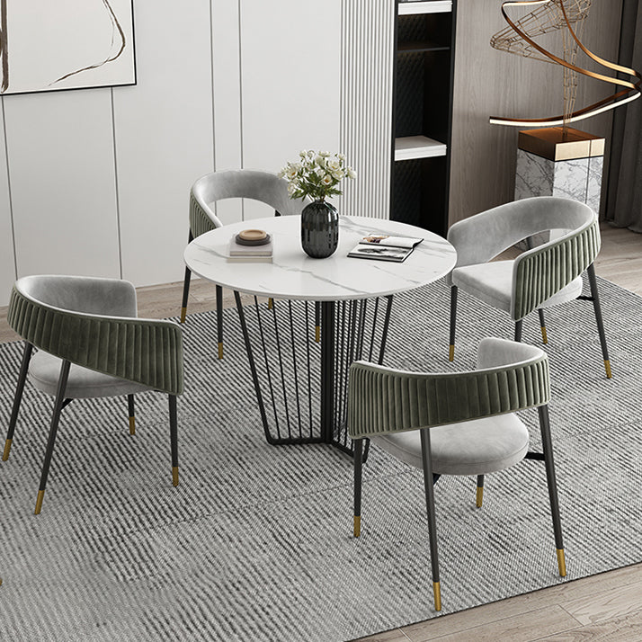 Modern Sintered Stone Dining Table 1/2/5/7 Pieces Round Dining Table Set