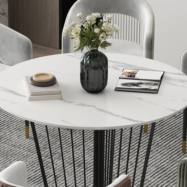 Modern Sintered Stone Dining Table 1/2/5/7 Pieces Round Dining Table Set