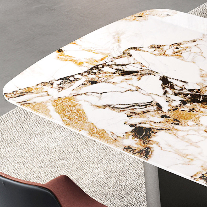 Contemporary Sintered Stone Table Rectangle Table Set 1/3/4/5 Pieces Dining Set