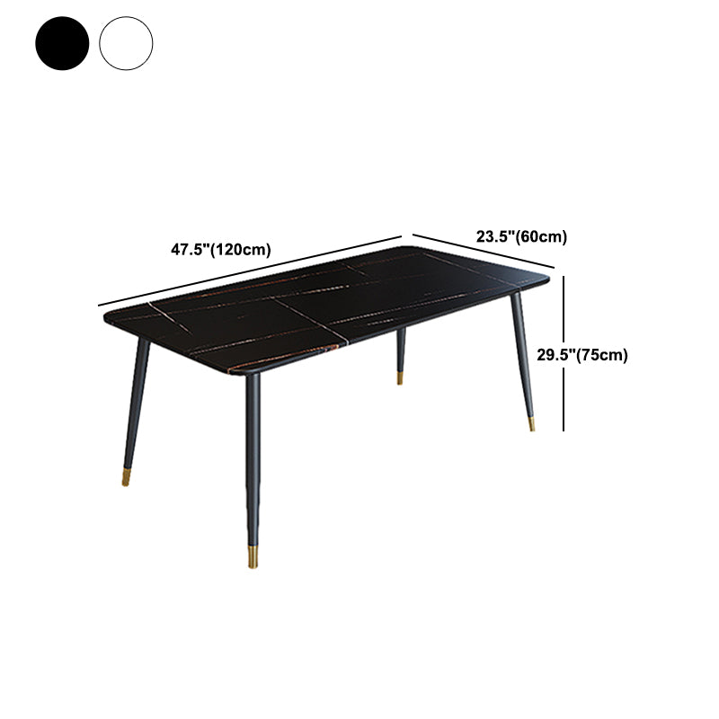 Modern Rectangle Dining Table Set 1/2/5/7 Pieces Stone Top Dinette Set