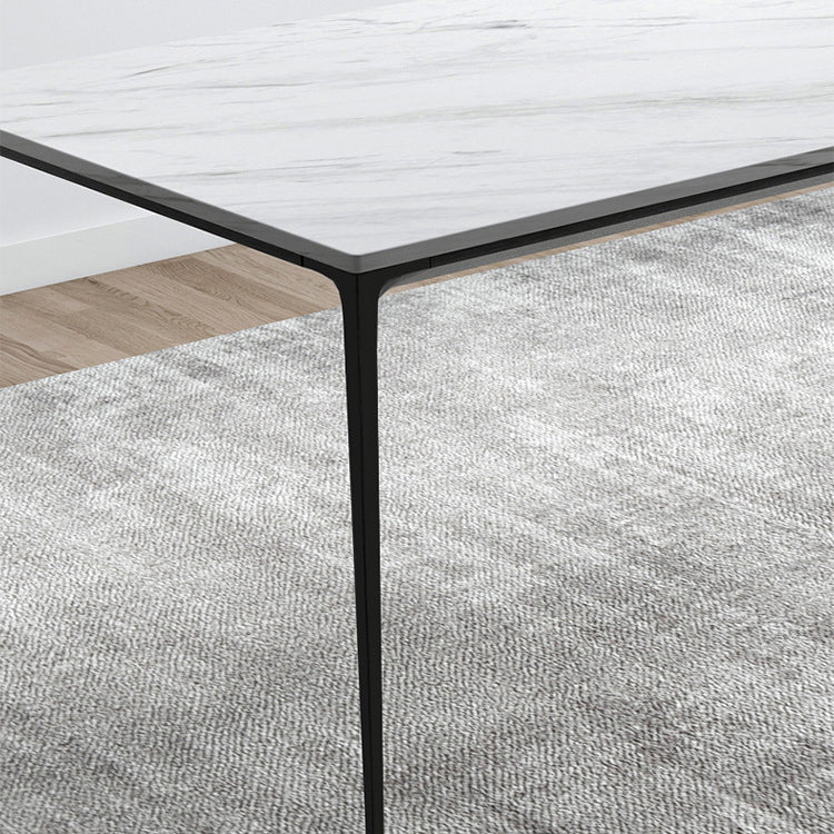 Contemporary Sintered Stone Table Rectangle Table Set 1/4/5/7 Pieces Dining Set