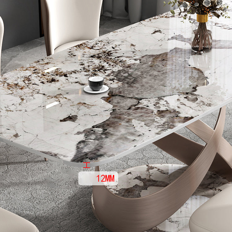 Glam Dining Table Set 1/4/5/7 Pieces Stone Dining Furniture with Chairs