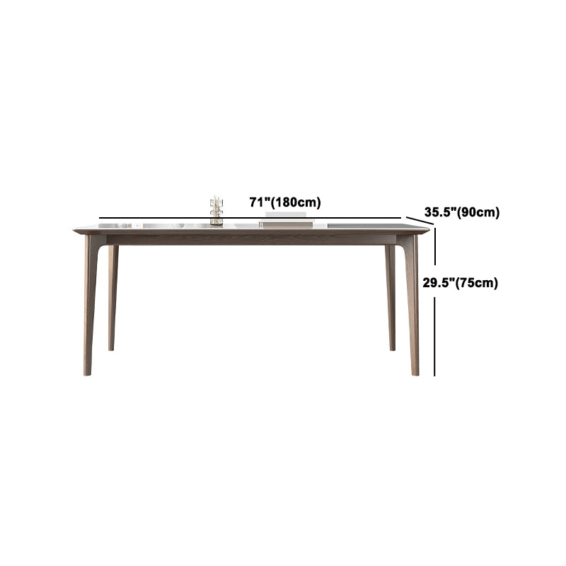 Modern Sintered Stone Top Dining Set Rectangle 1/2/3/4/5/7 Pieces Wooden Table Set