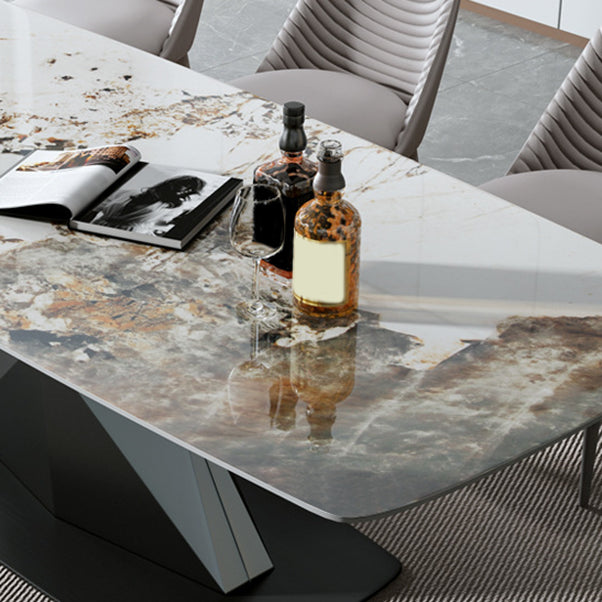 Modern Sintered Stone Top Dining Set Rectangle 1/2/5/7 Pieces Dinette Table Set