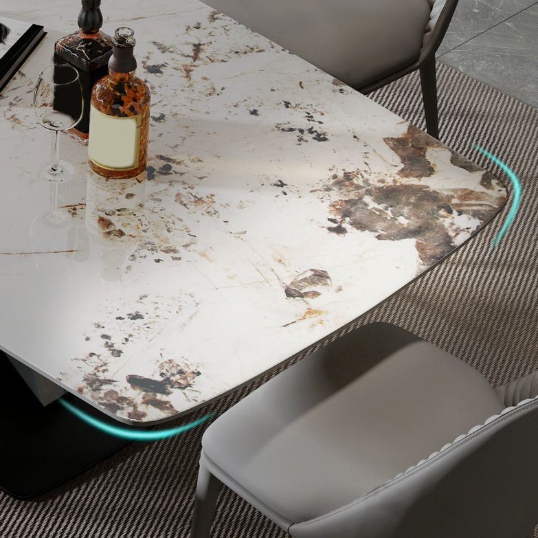 Modern Sintered Stone Top Dining Set Rectangle 1/2/5/7 Pieces Dinette Table Set