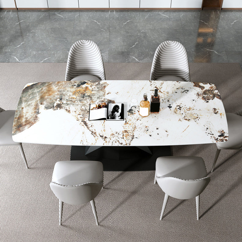 Modern Sintered Stone Top Dining Set Rectangle 1/2/5/7 Pieces Dinette Table Set