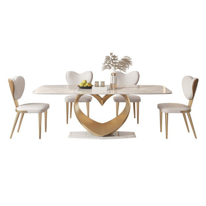 Luxury Sintered Stone Top Dining Set Rectangle 1/4/5/7/9 Pieces Dinette Table Set