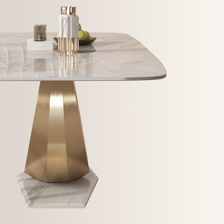 Luxury Sintered Stone Top Dining Set Rectangle 1/4/5/7/9 Pieces Dinette Table Set