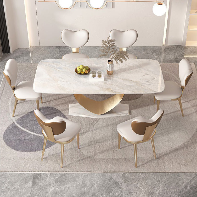 Luxury Sintered Stone Top Dining Set Rectangle 1/4/5/7/9 Pieces Dinette Table Set