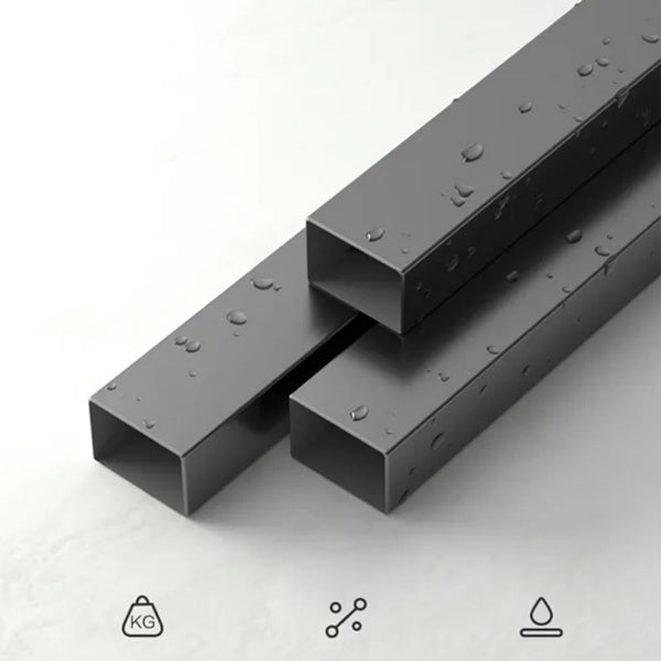 Rectangle Double Pedestal Table Modern Stone Top Black Base Dining Site Table