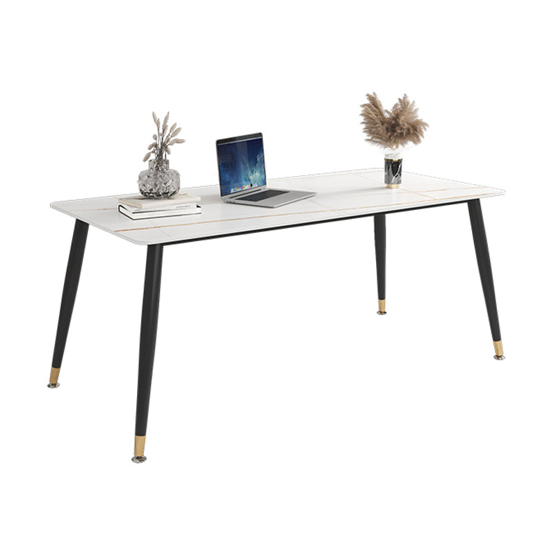 Traditional Luxury Dining Table Sintered Stone Rectangle 4 Legs Table for Home