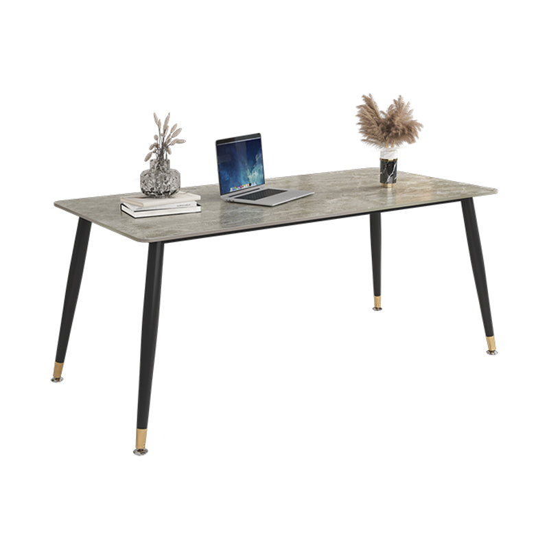 Traditional Luxury Dining Table Sintered Stone Rectangle 4 Legs Table for Home