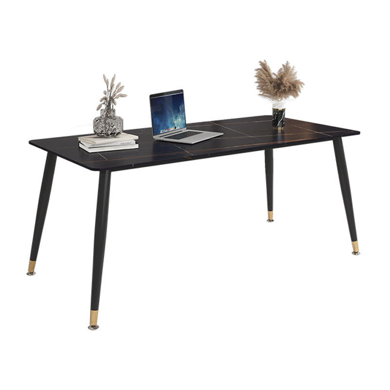 Traditional Luxury Dining Table Sintered Stone Rectangle 4 Legs Table for Home