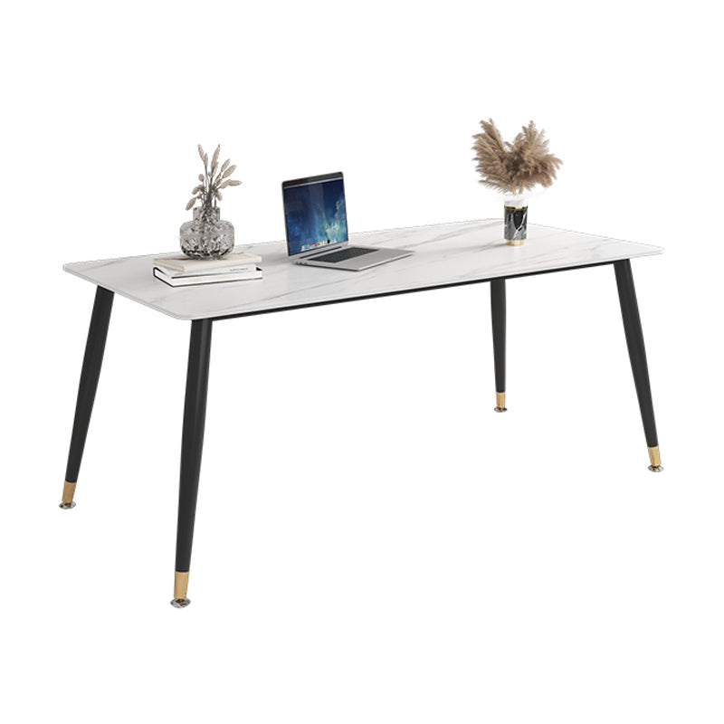 Traditional Luxury Dining Table Sintered Stone Rectangle 4 Legs Table for Home