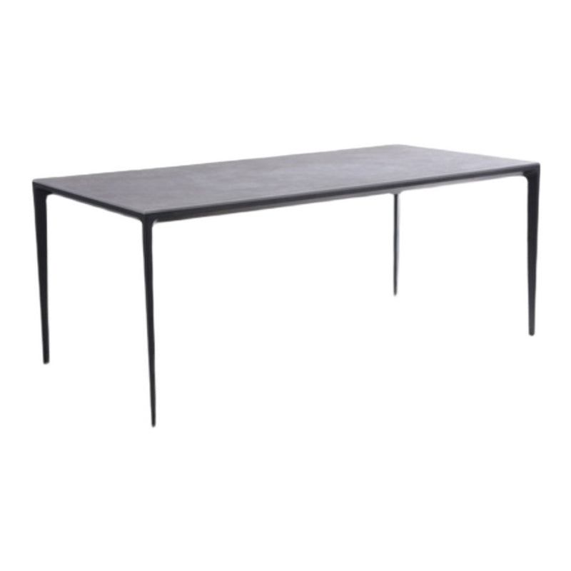 Black Metal Tripod Dining Table Industrial Rectangle Dining Room Table