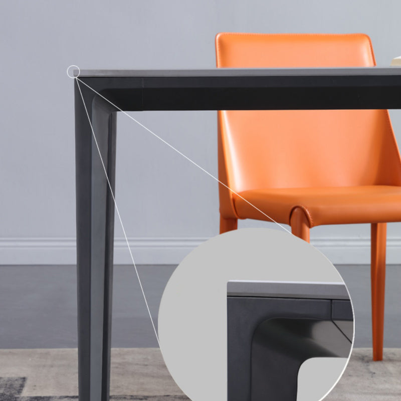 Black Metal Tripod Dining Table Industrial Rectangle Dining Room Table