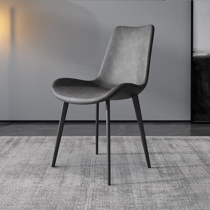 Industrial Leather Armless Dining Chair Wingback Side Chair for Kitchen