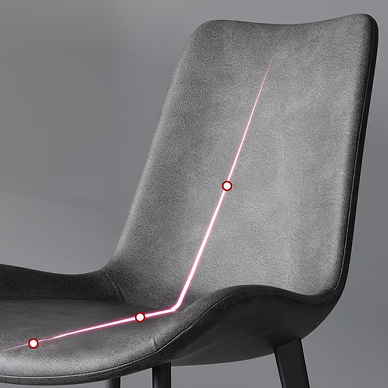 Industrial Leather Armless Dining Chair Wingback Side Chair for Kitchen