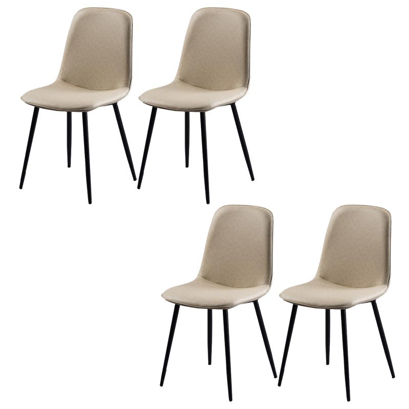 Industrial Leather Armless Dining Chair Wingback Side Chair for Kitchen