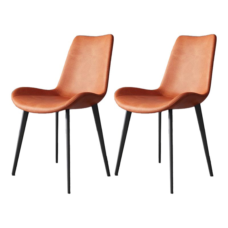 Industrial Leather Armless Dining Chair Wingback Side Chair for Kitchen